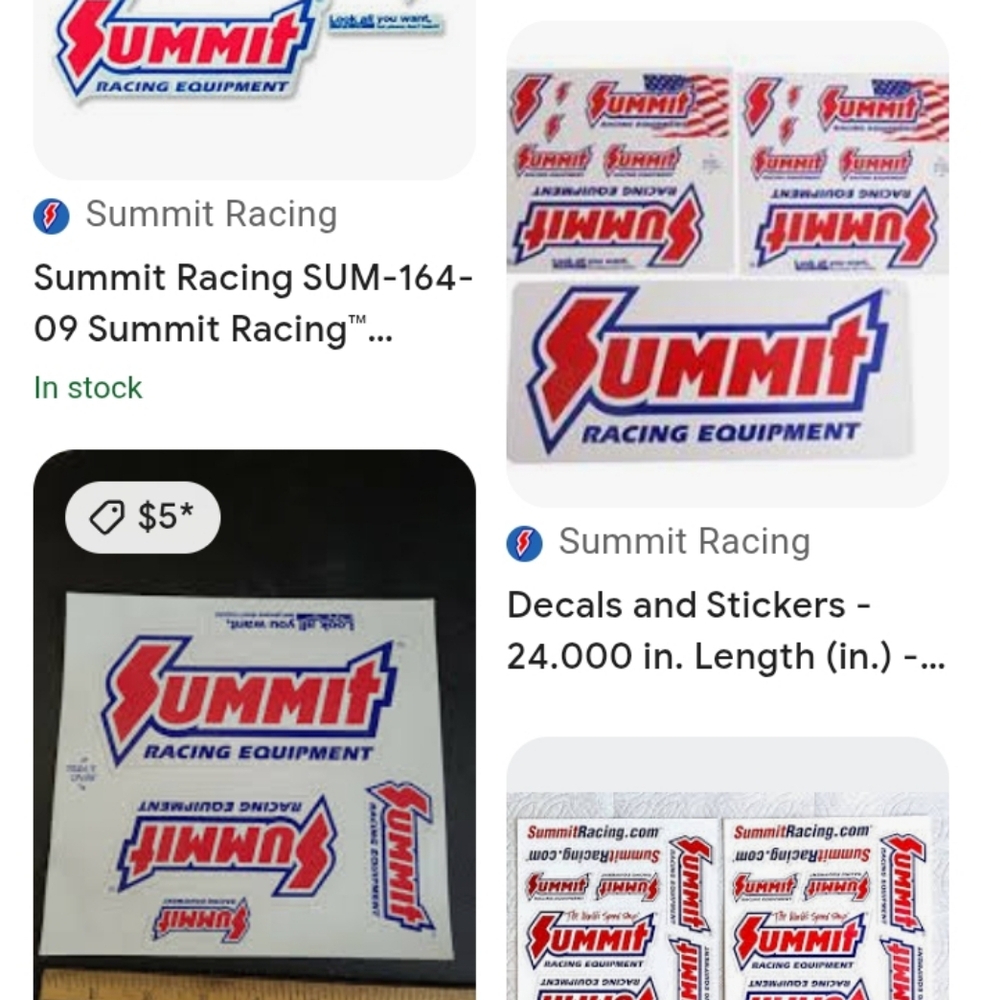 Vintage Summit Racing Equipment Sticker Set - Picture 6 of 7